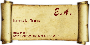 Ernst Anna névjegykártya